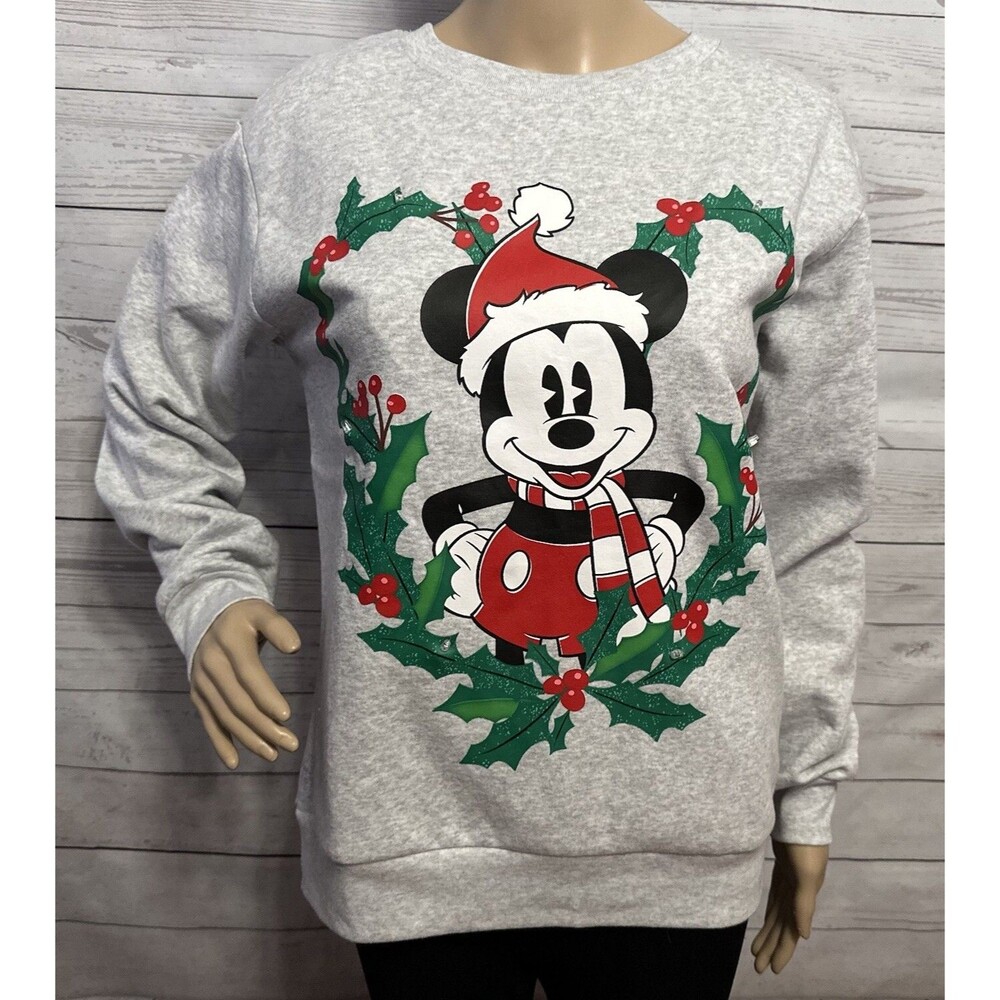 Christmas Mickey Mouse Sweatshirt Light Up Flashing LED